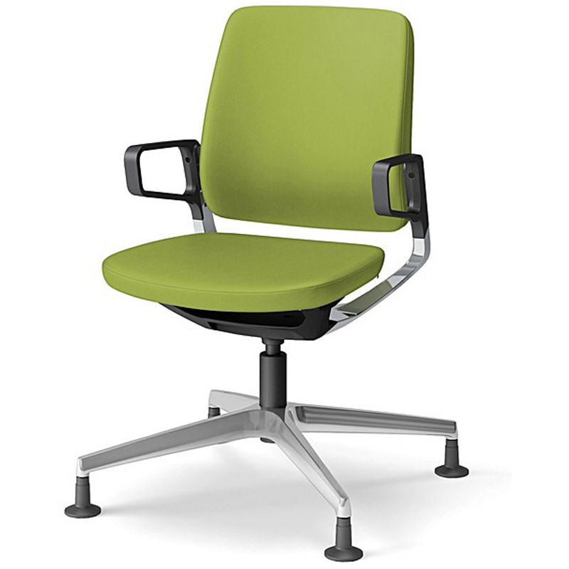 KG-546PV-Z9Q6 レヴィチェア ローバック 樹脂肘 アルミミラー固定脚 PV張地 <配送時組立サービス付> 1台 イトーキ 【通販モノタロウ】