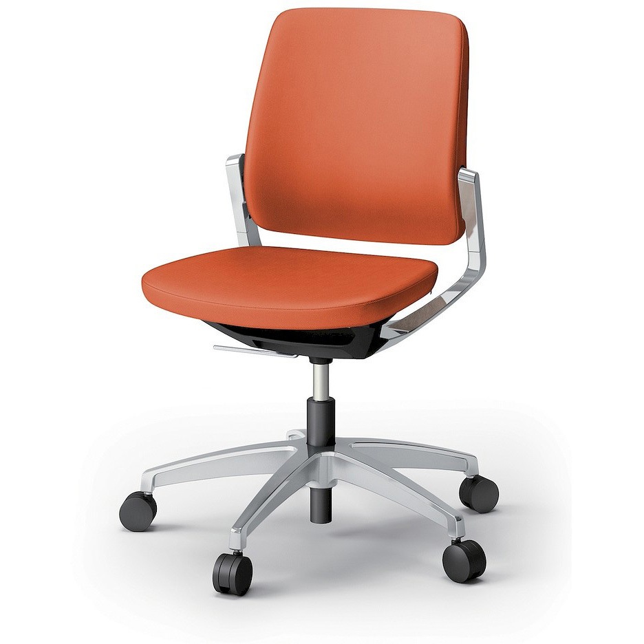 KG-520PV-Z9D3 レヴィチェア ローバック 肘なし アルミミラー脚 ナイロンキャスター PV張地<配送時組立サービス付> 1台 イトーキ 【通販モノタロウ】