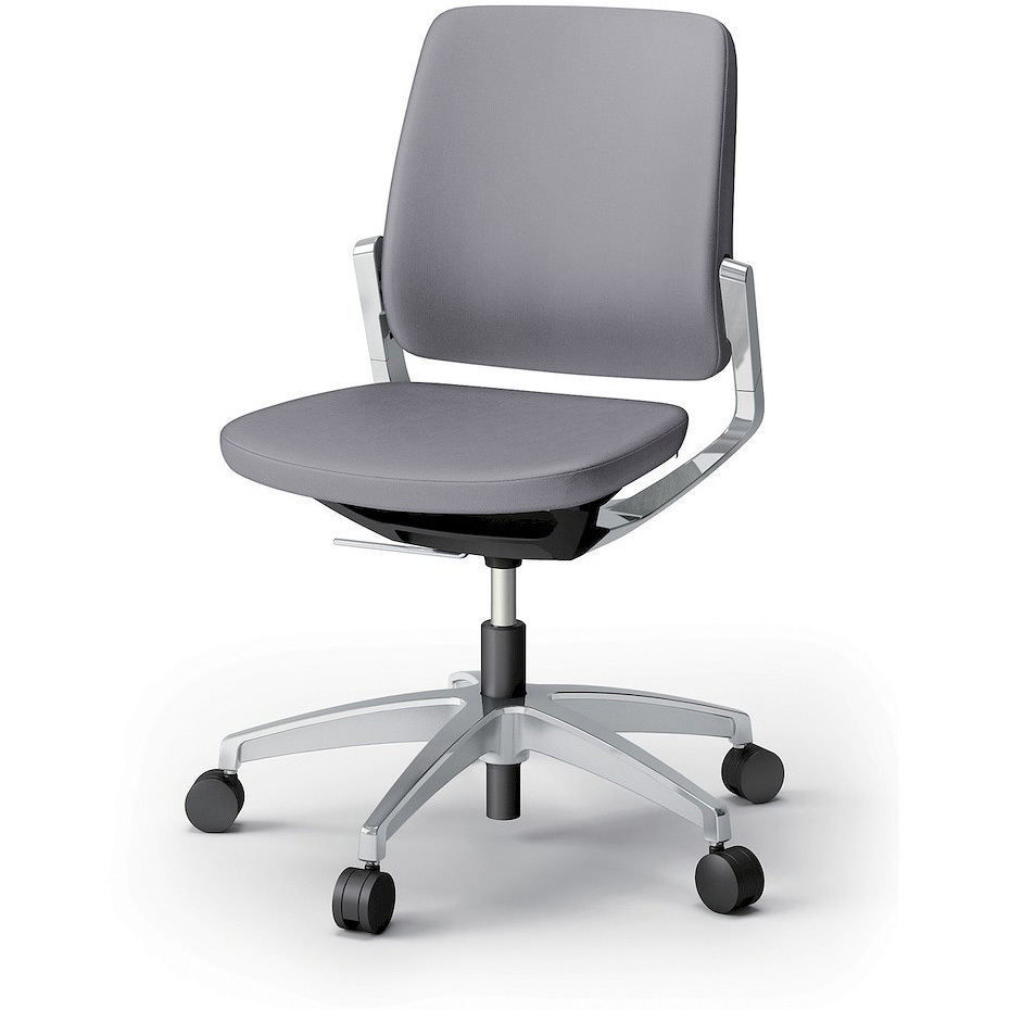 KG-520PV-Z9W6 レヴィチェア ローバック 肘なし アルミミラー脚 ナイロンキャスター PV張地<配送時組立サービス付> 1台 イトーキ 【通販モノタロウ】