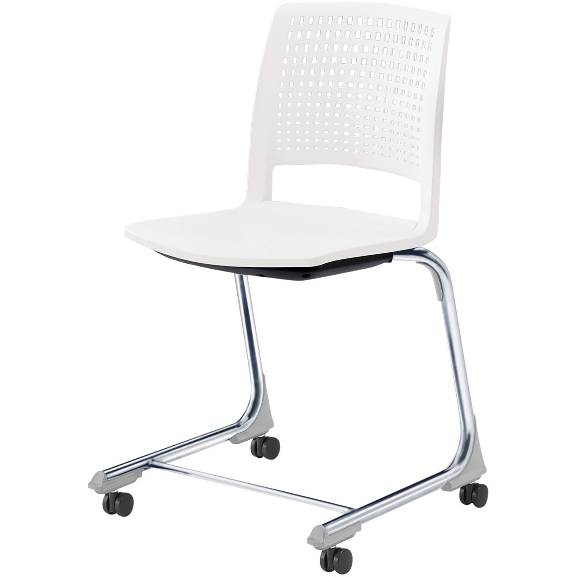 KLD505-Z5W8 レスパスチェア ヌードタイプ キャスター脚<配送時組立サービス付> イトーキ シルバー 高さ785mm幅490mm奥行490mm  KLD505-Z5W8