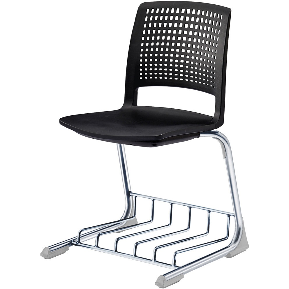 KLD501R-Z5T1 レスパスチェア ヌードタイプ 棚付<配送時組立サービス付> イトーキ シルバー 高さ785mm幅480mm奥行490mm  KLD501R-Z5T1