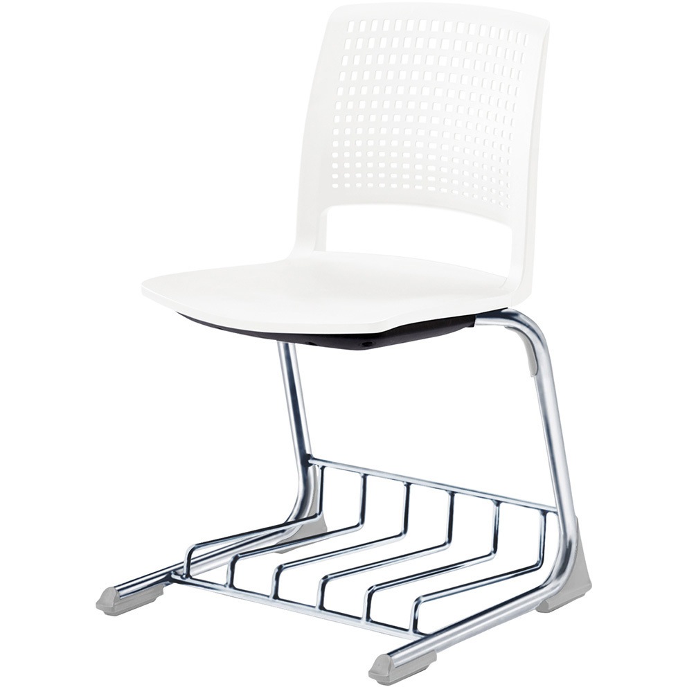 KLD501R-Z5W8 レスパスチェア ヌードタイプ 棚付<配送時組立サービス付> イトーキ シルバー 高さ785mm幅480mm奥行490mm  KLD501R-Z5W8