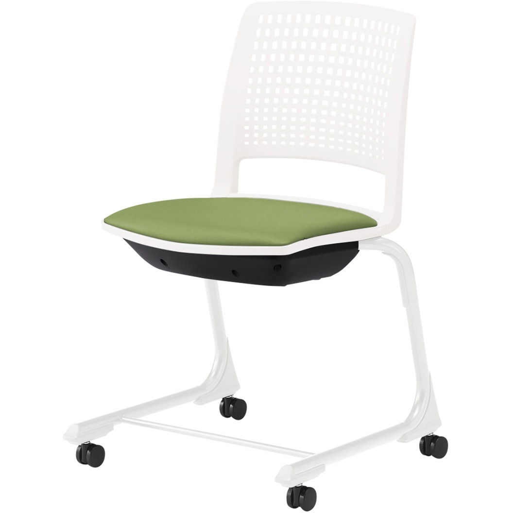 KLD515DL-W9W8Q6 レスパスチェア 座パッドタイプ  キャスター脚<配送時組立サービス付> イトーキ ホワイト 質量5.3kg 高さ785mm幅490mm奥行490mm  KLD515DL-W9W8Q6