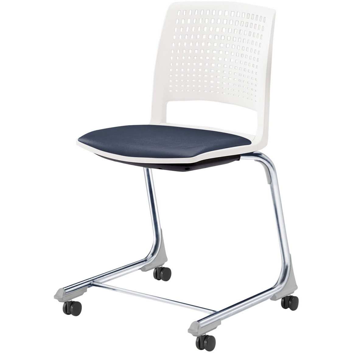 KLD515DL-Z5W8B1 レスパスチェア 座パッドタイプ  キャスター脚<配送時組立サービス付> イトーキ シルバー 質量5.3kg 高さ785mm幅490mm奥行490mm  KLD515DL-Z5W8B1