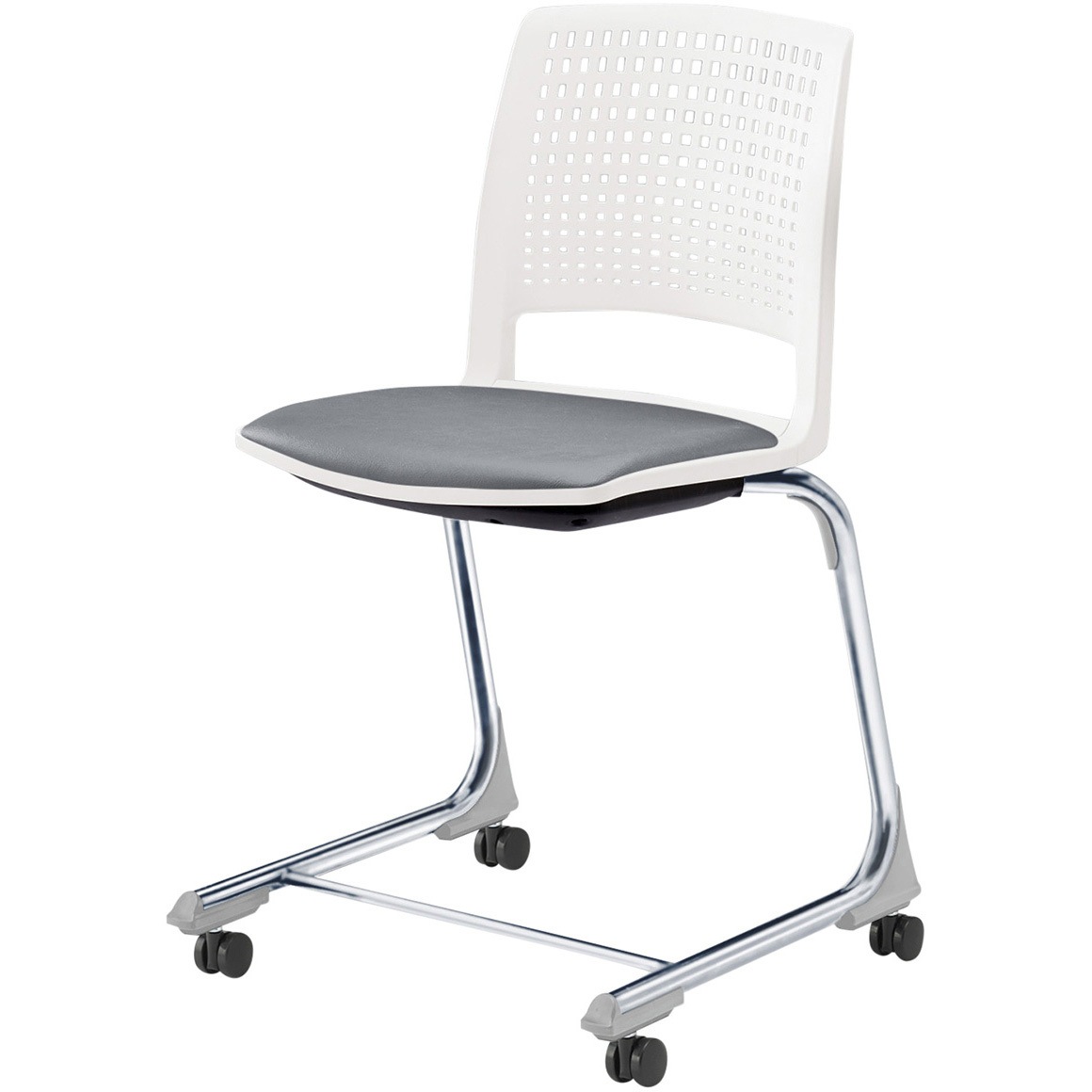 KLD515DL-Z5W8C4 レスパスチェア 座パッドタイプ  キャスター脚<配送時組立サービス付> イトーキ シルバー 質量5.3kg 高さ785mm幅490mm奥行490mm  KLD515DL-Z5W8C4