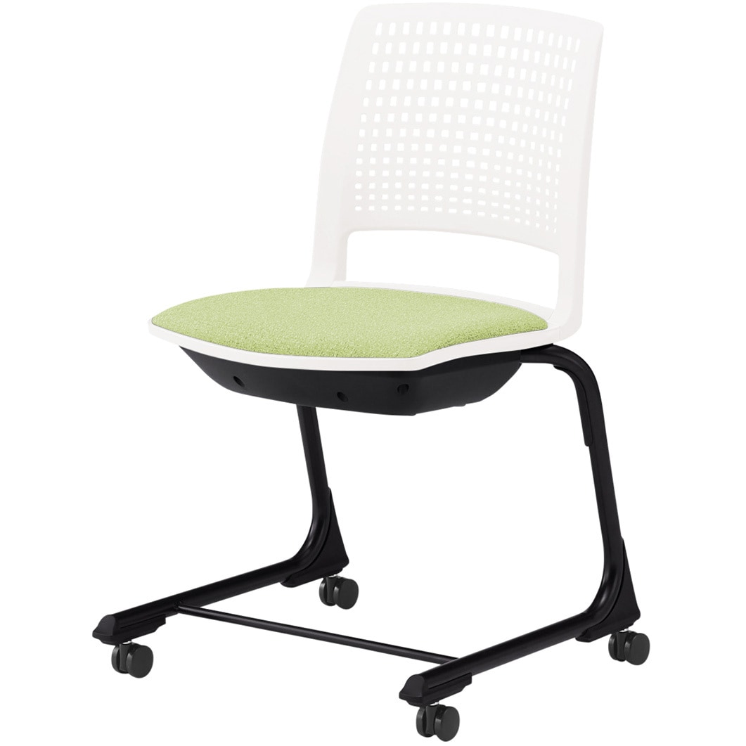 KLD515D-T1W8L8 レスパスチェア 座パッドタイプ  キャスター脚<配送時組立サービス付> イトーキ ブラック 質量5.3kg 高さ785mm幅490mm奥行490mm  KLD515D-T1W8L8