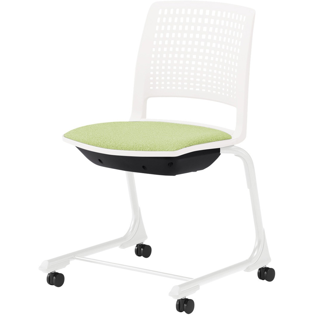 KLD515D-W9W8L8 レスパスチェア 座パッドタイプ  キャスター脚<配送時組立サービス付> イトーキ ホワイト 質量5.3kg 高さ785mm幅490mm奥行490mm  KLD515D-W9W8L8