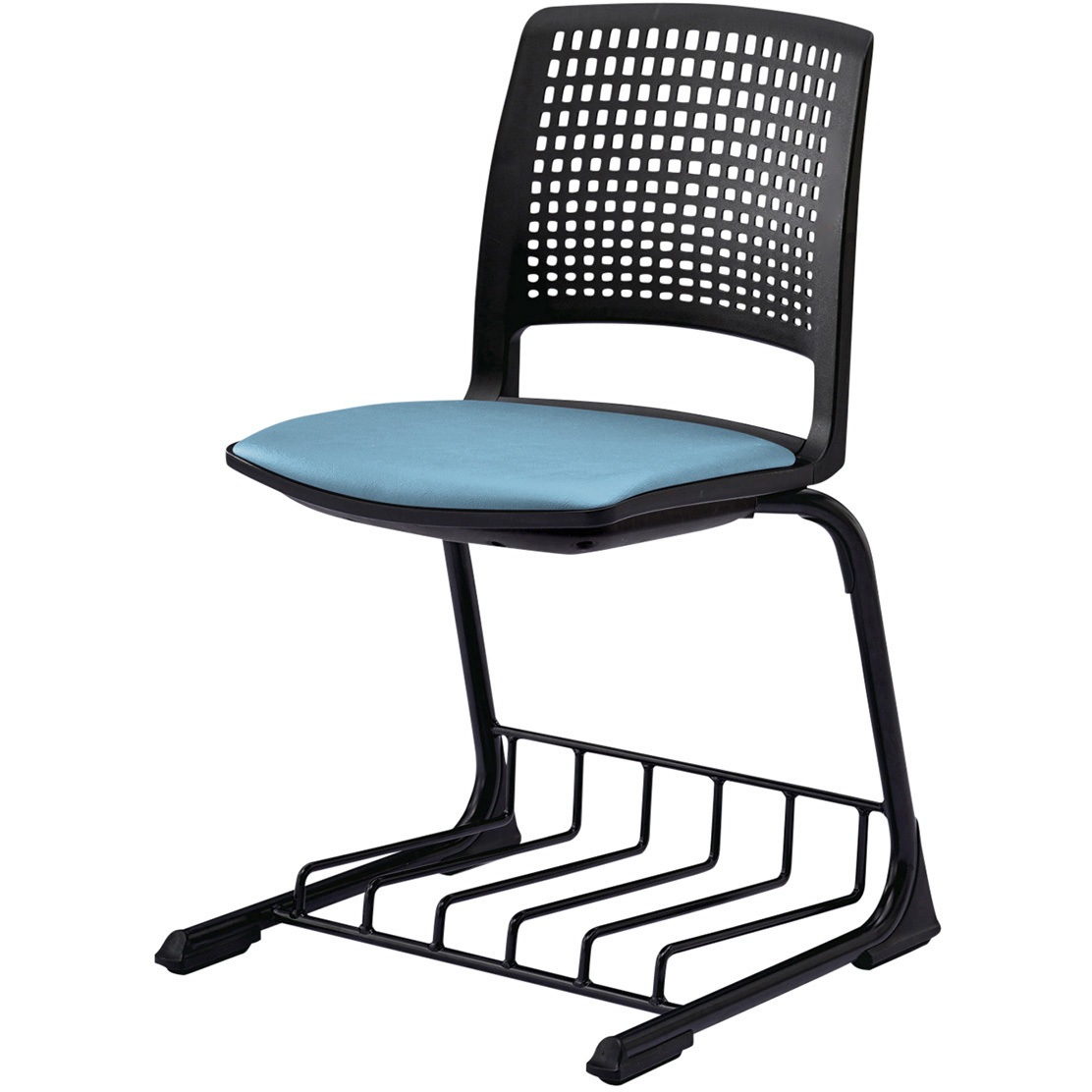 KLD511DLRT1T1S4 レスパスチェア 座パッドタイプ 棚付<配送時組立サービス付> イトーキ ブラック 材質ナイロン双輪キャスター付脚 質量6.7kg  KLD511DLRT1T1S4