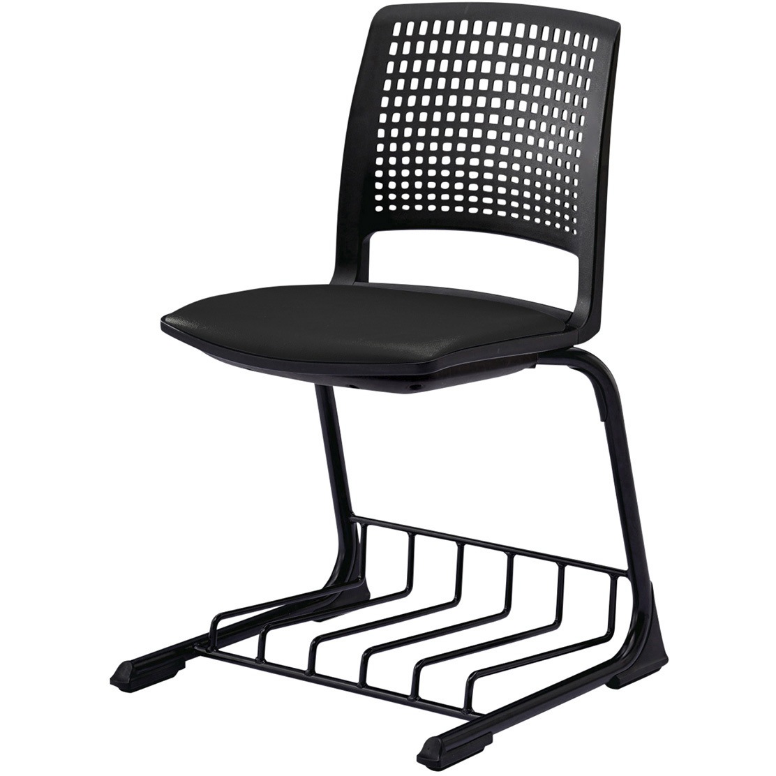 KLD511DLRT1T1T1 レスパスチェア 座パッドタイプ 棚付<配送時組立サービス付> イトーキ ブラック 材質ナイロン双輪キャスター付脚 質量6.7kg  KLD511DLRT1T1T1