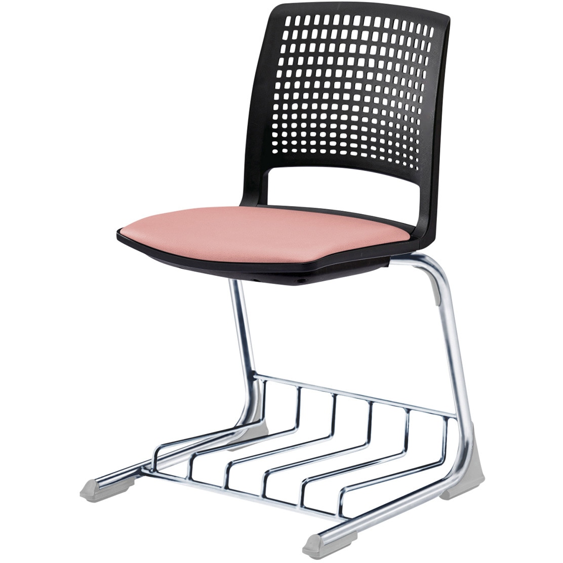 KLD511DLRZ5T1M6 レスパスチェア 座パッドタイプ 棚付<配送時組立サービス付> イトーキ シルバー 材質ナイロン双輪キャスター付脚 質量6.7kg  KLD511DLRZ5T1M6