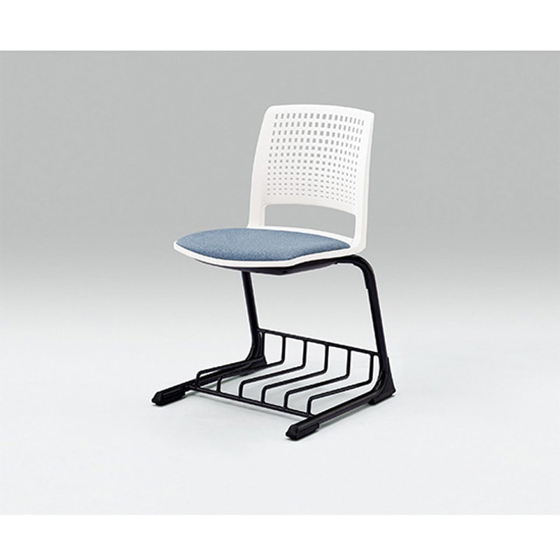 KLD511DRT1W8B3 レスパスチェア 座パッドタイプ 棚付<配送時組立サービス付> イトーキ ブラック 材質ナイロン双輪キャスター付脚 質量6.7kg 高さ785mm幅480mm奥行490mm  KLD511DRT1W8B3