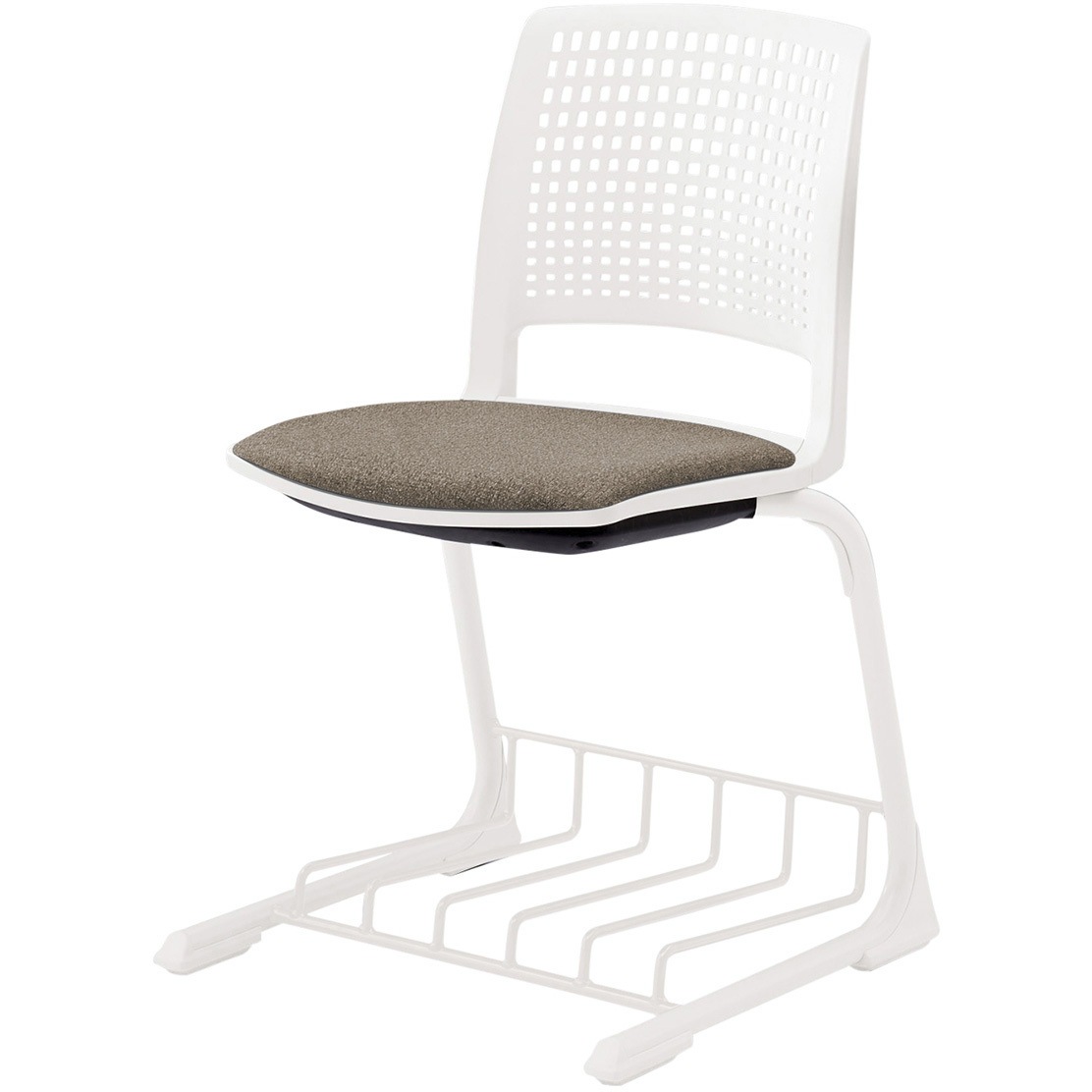 KLD511DRW9W8K3 レスパスチェア 座パッドタイプ 棚付<配送時組立サービス付> イトーキ ホワイト 材質ナイロン双輪キャスター付脚 質量6.7kg 高さ785mm幅480mm奥行490mm  KLD511DRW9W8K3