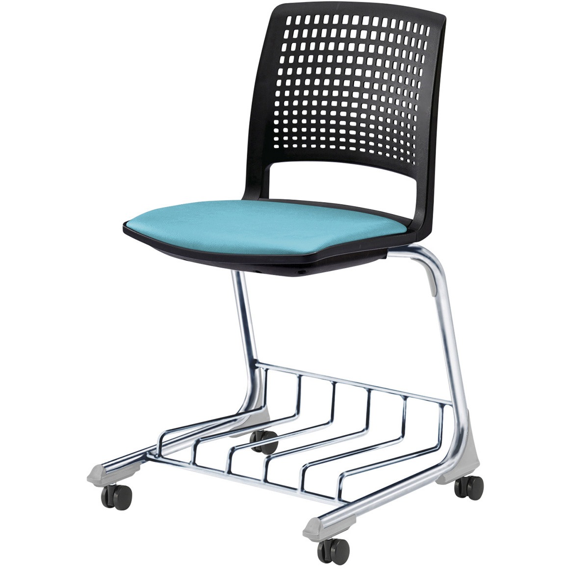 KLD515DLRZ5T1S4 レスパスチェア 座パッドタイプ 棚付 キャスター脚<配送時組立サービス付> イトーキ シルバー 質量7kg 高さ785mm幅490mm奥行490mm  KLD515DLRZ5T1S4 24,075円