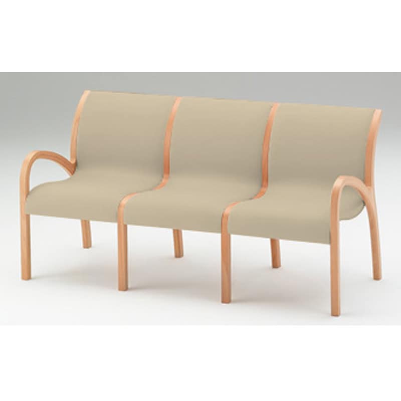 LAK-5230EDX-Y4 ロビーチェアAK 3連外肘付<配送時組立サービス付> イトーキ イエロー色 高さ821mm幅1640mm奥行618mm  LAK-5230EDX-Y4