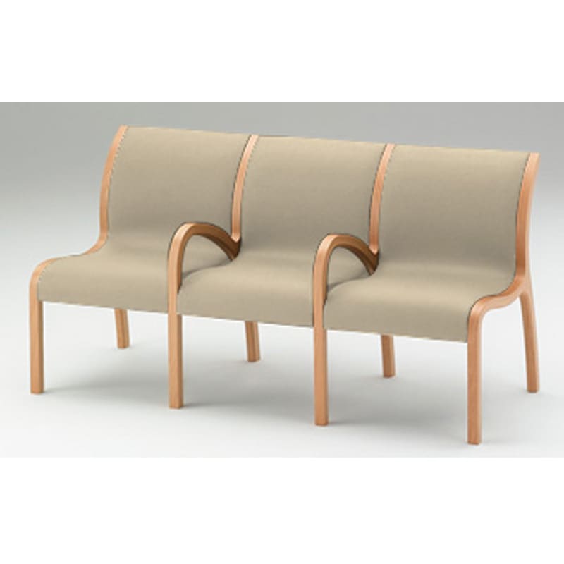 LAK-5130DX-Y4 ロビーチェアAK 3連中間肘付<配送時組立サービス付> イトーキ イエロー色 高さ821mm幅1640mm奥行618mm  LAK-5130DX-Y4 144,900円