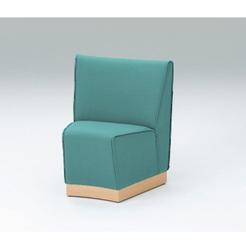 LSA-31RHC-S4 ロビーチェアSA チェア 内コーナー30°<配送時組立サービス付> イトーキ ターコイズブルー色 高さ750mm幅650mm奥行680mm  LSA-31RHC-S4