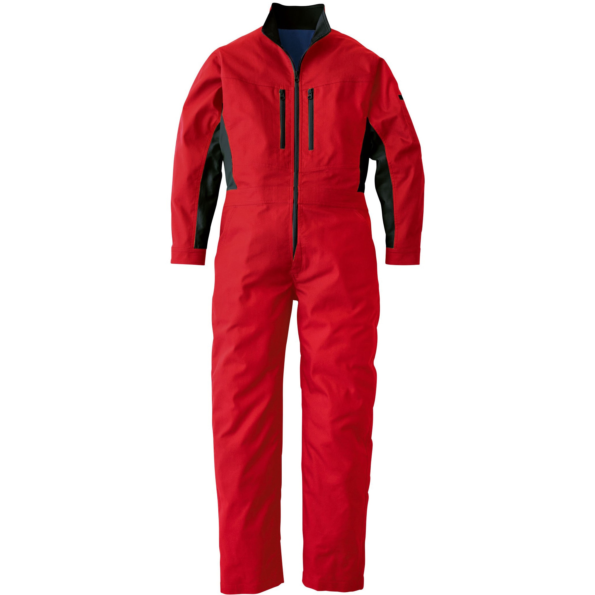 SD8200-20 ストレッチサマーツナギ(ジェットエアー) SunDisk(ソルディ) レッド×ネイビー色 サイズBLL袖丈60cm  SD8200-20