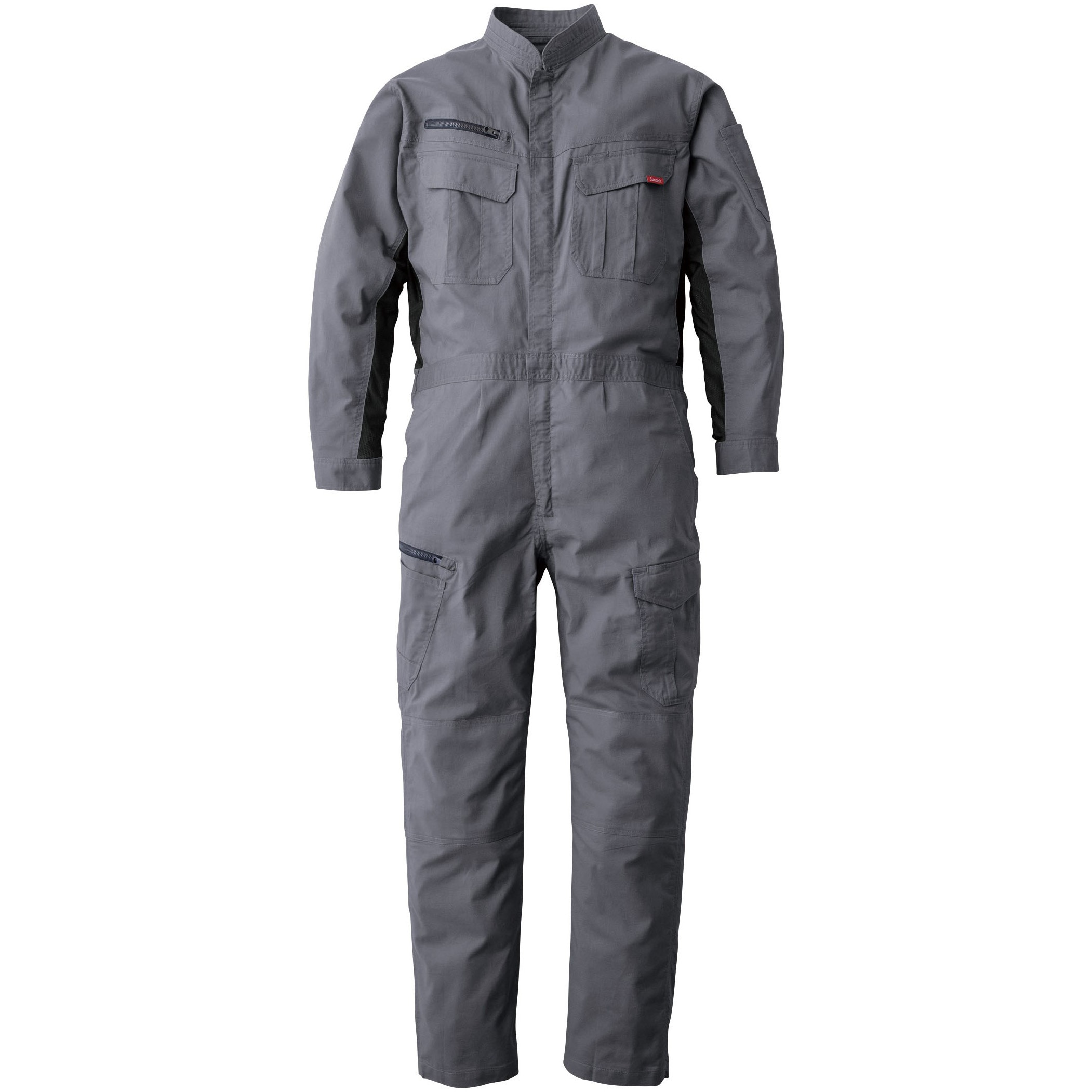 SD2560 CVC長袖ツナギ SunDisk(ソルディ) 混率(%):綿60・ポリエステル40 トップグレー色 袖丈56cm