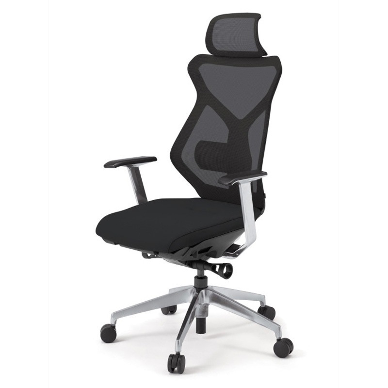 KG-355JV1-ZTT1 セクアチェア エクストラハイバック 固定肘付 アルミミラー脚<配送時組立サービス付> イトーキ ホワイト 高さ1195mm幅660mm奥行555mm  KG-355JV1-ZTT1