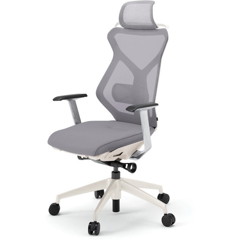 KG-355JVH1-WWW6 セクアチェア エクストラハイバック 固定肘 ハンガー付 樹脂脚<配送時組立サービス付> イトーキ ホワイト 高さ1195mm幅660mm奥行595mm  KG-355JVH1-WWW6