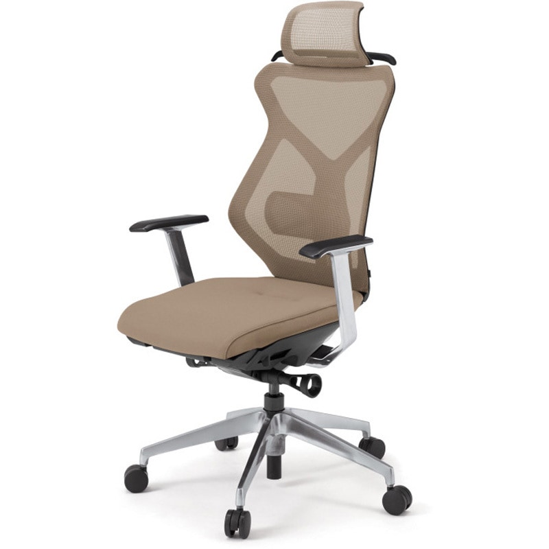 KG-355JVH1-ZTY3 セクアチェア エクストラハイバック 固定肘 ハンガー付 アルミミラー脚<配送時組立サービス付> 1台 イトーキ 【通販モノタロウ】