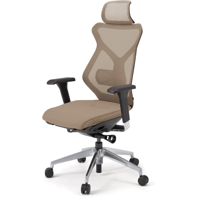 KG-357JV1-ZTY3 セクアチェア エクストラハイバック 可動肘付 アルミミラー脚<配送時組立サービス付> イトーキ ホワイト 高さ1195mm幅660mm奥行555mm  KG-357JV1-ZTY3