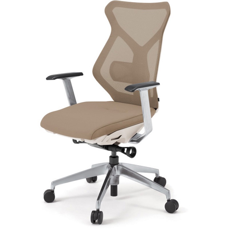 KG-365JV1-ZWY3 セクアチェア 固定肘付 アルミミラー脚<配送時組立サービス付> イトーキ ホワイト 高さ1035mm幅660mm奥行555mm  KG-365JV1-ZWY3