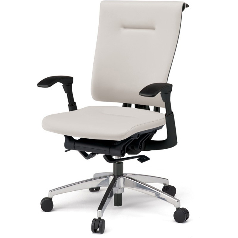 KF587DLHM-ZTC8 セレーオチェア スタンダードタイプ 可動肘 ハンガー ビニールレザーDL アルミミラー脚 ウレタンキャスター<配送時組立サービス付> 1台 イトーキ 【通販モノタロウ】