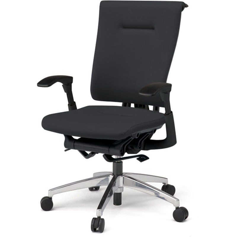 KF587DLHM-ZTT1 セレーオチェア スタンダードタイプ 可動肘 ハンガー ビニールレザーDL アルミミラー脚 ウレタンキャスター<配送時組立サービス付> 1台 イトーキ 【通販モノタロウ】