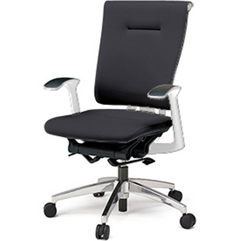 KF-585DL-ZWT1 セレーオチェア スタンダードタイプ 固定肘 ビニールレザーDL アルミミラー脚 ナイロンキャスター<配送時組立サービス付> 1台 イトーキ 【通販モノタロウ】