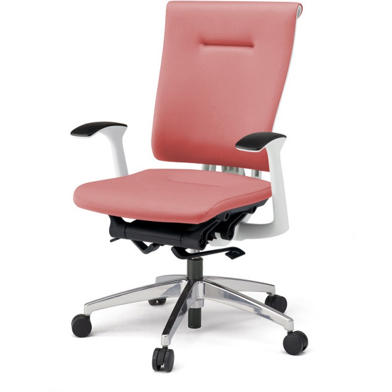 KF585DLM-ZWM6 セレーオチェア スタンダードタイプ 固定肘 ビニールレザーDL アルミミラー脚 ウレタンキャスター<配送時組立サービス付> 1台 イトーキ 【通販モノタロウ】