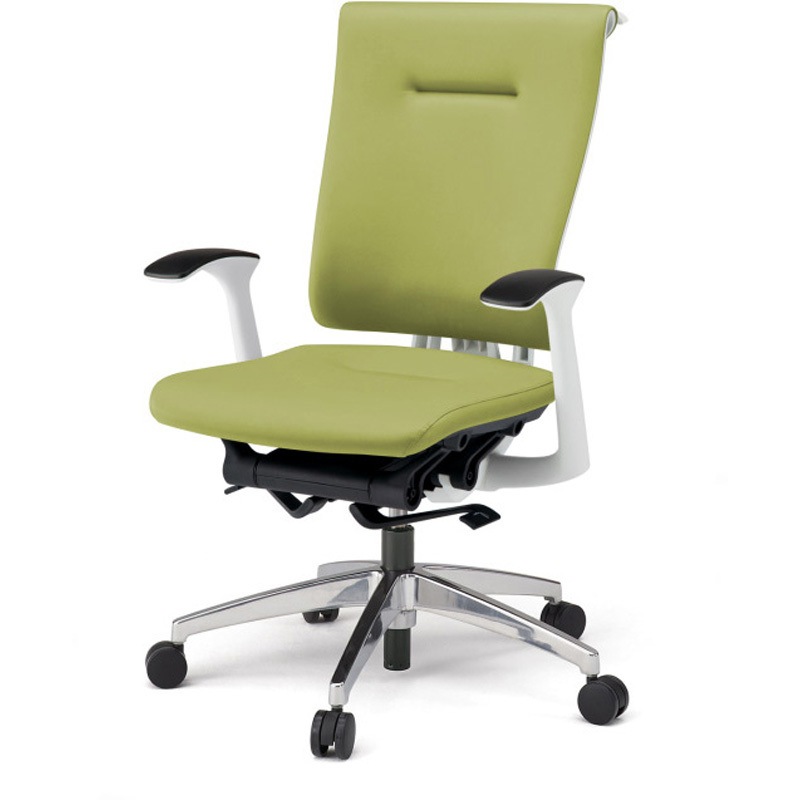 KF585DLHM-ZWL8 セレーオチェア スタンダードタイプ 固定肘 ハンガー ビニールレザーDL アルミミラー脚 ウレタンキャスター<配送時組立サービス付> 1台 イトーキ 【通販モノタロウ】