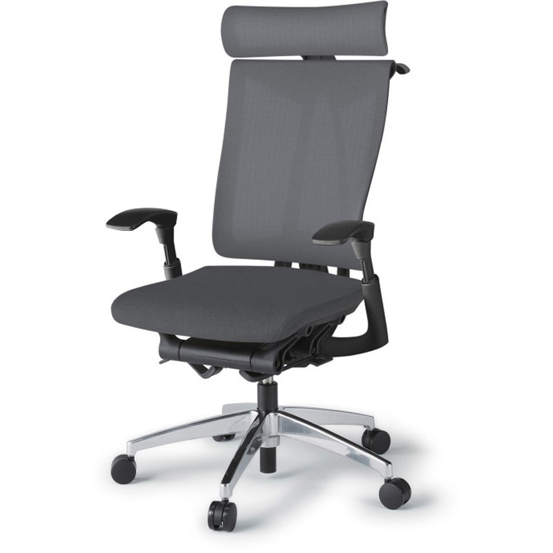 KF-517JE-ZTT3 セレーオチェア エクストラハイバック セレクトタイプ 可動肘 メッシュ張地JE アルミミラー脚<配送時組立サービス付> 1台 イトーキ 【通販モノタロウ】