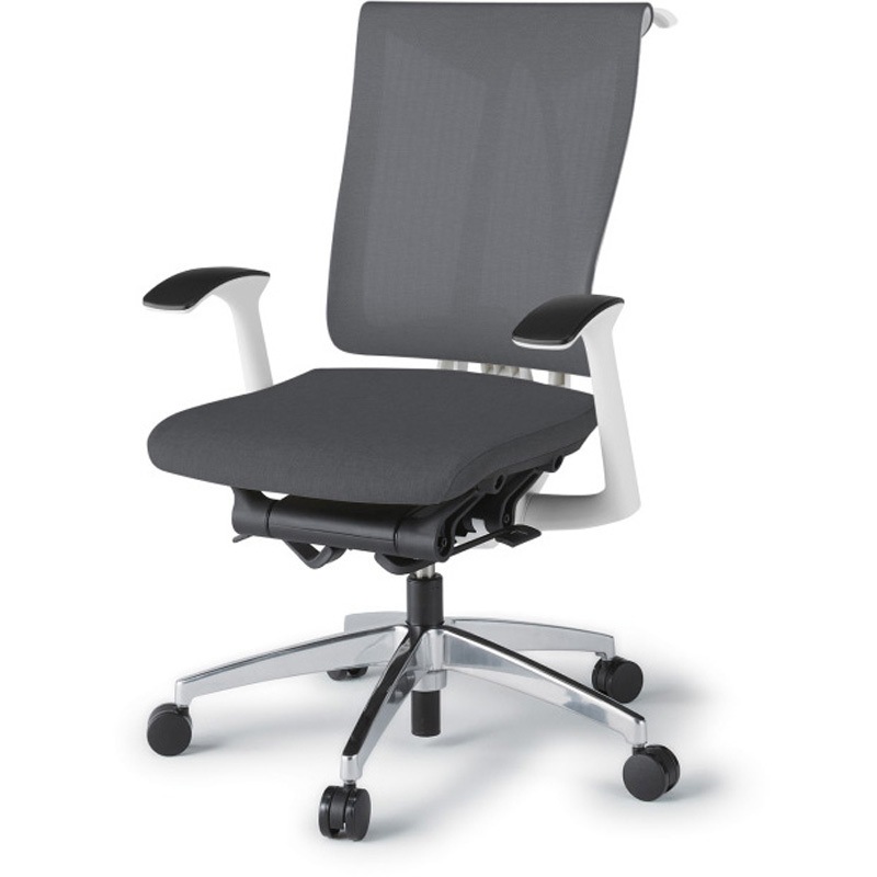 KF-535JEHZWT3 セレーオチェア セレクトタイプ 固定肘 ハンガー メッシュ張地JE アルミミラー脚<配送時組立サービス付> 1台 イトーキ 【通販モノタロウ】
