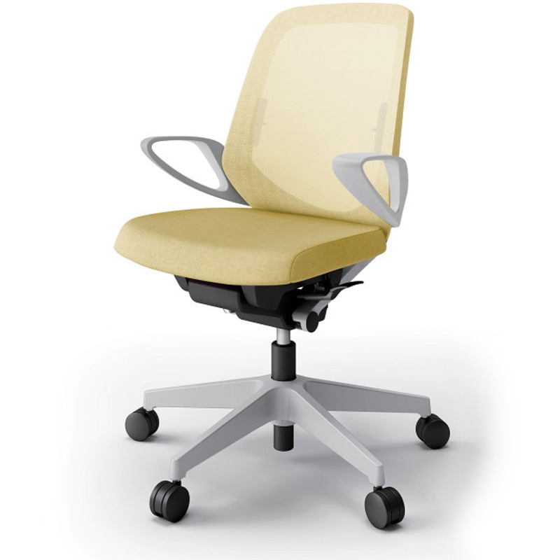 KJ-166JE-GNU6 ノートチェア ローバック 固定肘 ランバーサポート付 メッシュJE ナイロンキャスター<配送時組立サービス付> 1台 イトーキ 【通販モノタロウ】