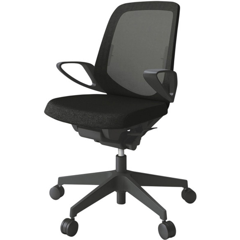 KJ-166JE-T1T1 ノートチェア ローバック 固定肘 ランバーサポート付 メッシュJE ナイロンキャスター<配送時組立サービス付> 1台 イトーキ 【通販モノタロウ】