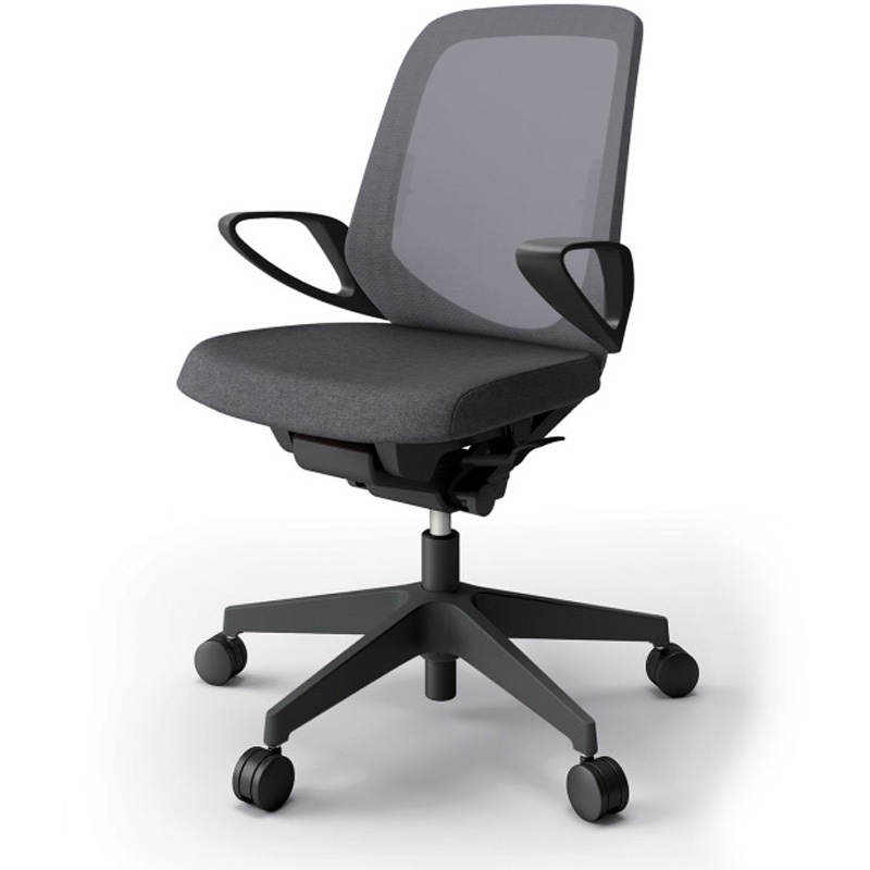 KJ-166JE-T1T3 ノートチェア ローバック 固定肘 ランバーサポート付 メッシュJE ナイロンキャスター<配送時組立サービス付> 1台 イトーキ 【通販モノタロウ】