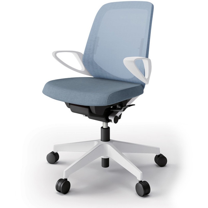 KJ-166JE-W9B4 ノートチェア ローバック 固定肘 ランバーサポート付 メッシュJE ナイロンキャスター<配送時組立サービス付> 1台 イトーキ 【通販モノタロウ】