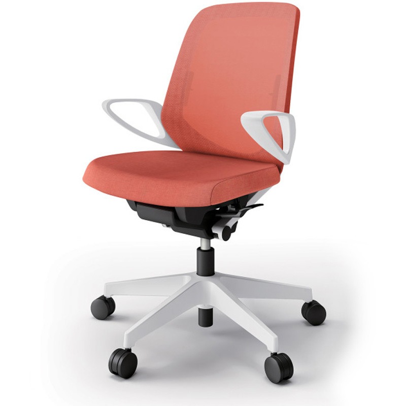 KJ-166JE-W9D4 ノートチェア ローバック 固定肘 ランバーサポート付 メッシュJE ナイロンキャスター<配送時組立サービス付> 1台 イトーキ 【通販モノタロウ】