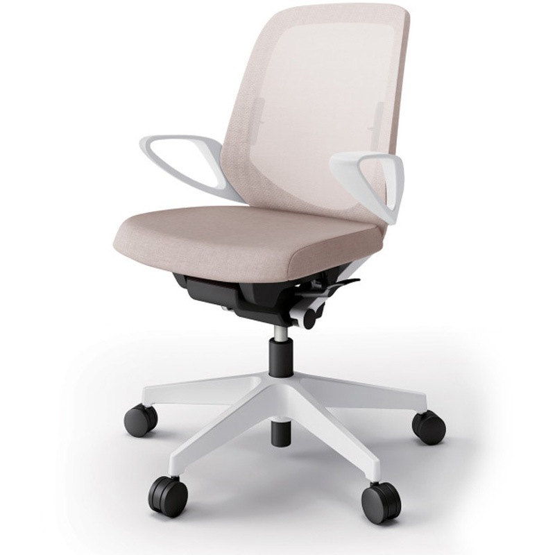 KJ-166JE-W9F6 ノートチェア ローバック 固定肘 ランバーサポート付 メッシュJE ナイロンキャスター<配送時組立サービス付> 1台 イトーキ 【通販モノタロウ】