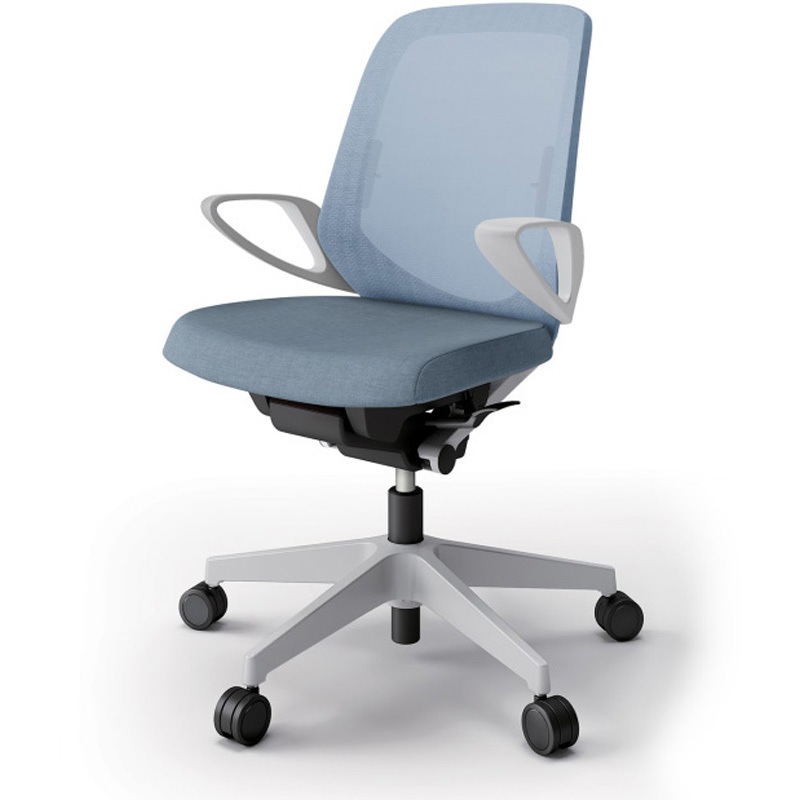 KJ-166JEM-GNB4 ノートチェア ローバック 固定肘 ランバーサポート付 メッシュJE ウレタンキャスター<配送時組立サービス付> 1台 イトーキ 【通販モノタロウ】