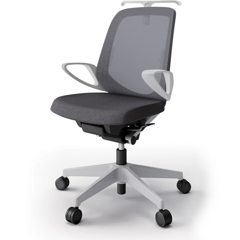 KJ-166JEHM-GNT3 ノートチェア ローバック 固定肘 ハンガー ランバーサポート付 メッシュJE ウレタンキャスター<配送時組立サービス付> 1台 イトーキ 【通販モノタロウ】