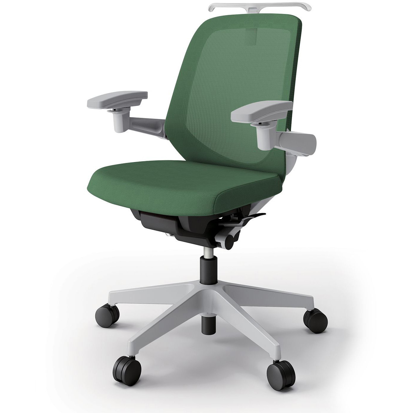 KJ-167JVH1GNQ2 ノートチェア ローバック 可動肘 ハンガー ランバーサポート付 メッシュJV ナイロンキャスター<配送時組立サービス付> 1台 イトーキ 【通販モノタロウ】