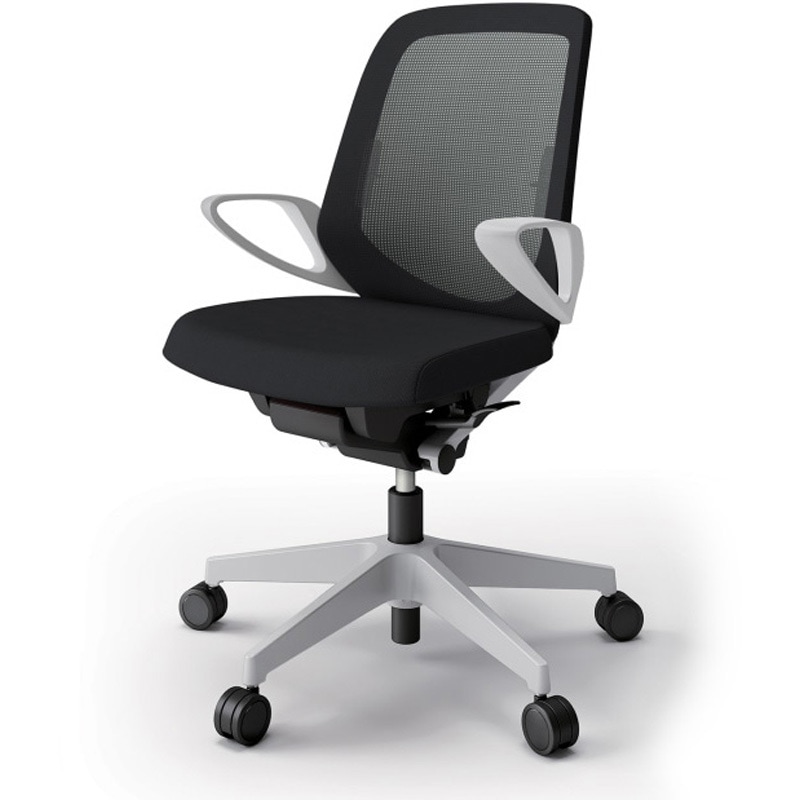 KJ-166JVM-GNT1 ノートチェア ローバック 固定肘 ランバーサポート付 メッシュJV ウレタンキャスター<配送時組立サービス付> 1台 イトーキ 【通販モノタロウ】 44,988円