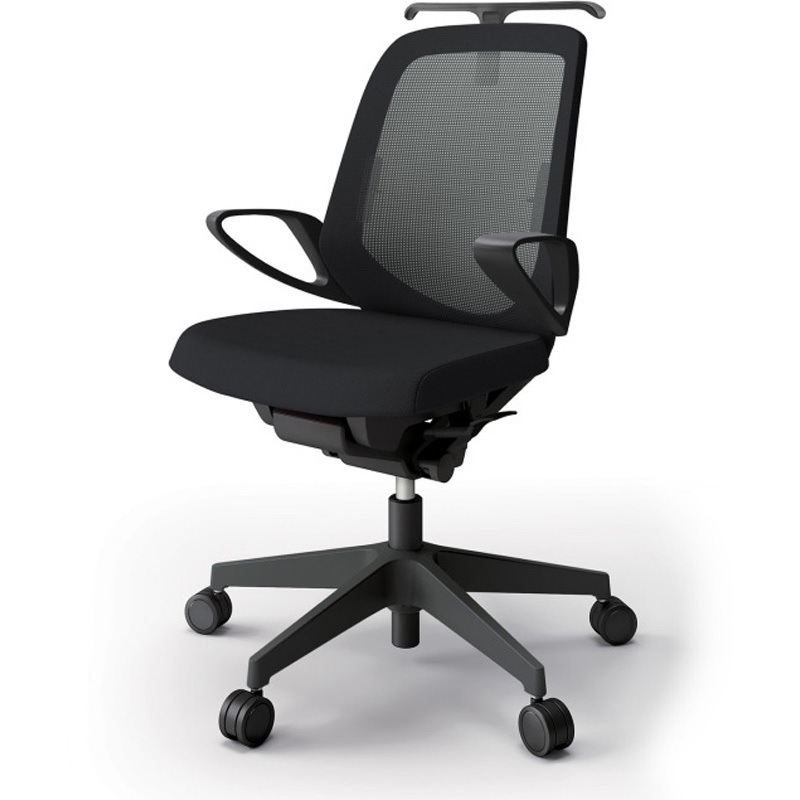KJ-166JVHM-T1T1 ノートチェア ローバック 固定肘 ハンガー ランバーサポート付 メッシュJV ウレタンキャスター<配送時組立サービス付> 1台 イトーキ 【通販モノタロウ】