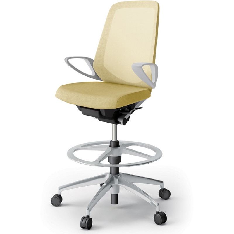 KJ-176JEP-ZNU6 ノートチェア ハイポジションタイプ ハイバック 固定肘 ランバーサポートなし メッシュJE アルミ脚<配送時組立サービス付> 1台 イトーキ 【通販モノタロウ】