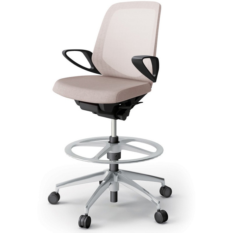 KJ-186JEP-ZTF6 ノートチェア ハイポジションタイプ ローバック 固定肘 ランバーサポートなし メッシュJE アルミ脚<配送時組立サービス付> 1台 イトーキ 【通販モノタロウ】