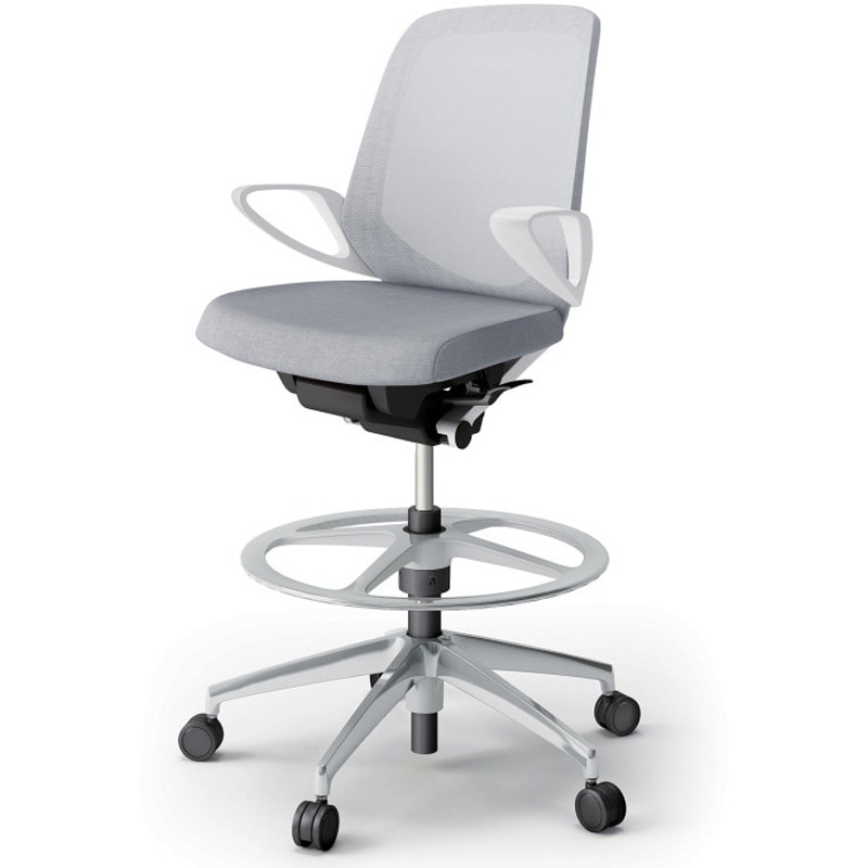 KJ-186JEP-ZWT7 ノートチェア ハイポジションタイプ ローバック 固定肘 ランバーサポートなし メッシュJE アルミ脚<配送時組立サービス付> 1台 イトーキ 【通販モノタロウ】