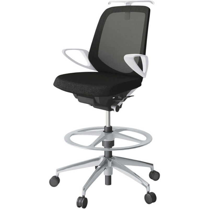 KJ-186JEHP-ZWT1 ノートチェア ハイポジションタイプ ローバック 固定肘 ハンガー ランバーサポートなし メッシュJE アルミ脚<配送時組立サービス付> 1台 イトーキ 【通販モノタロウ】