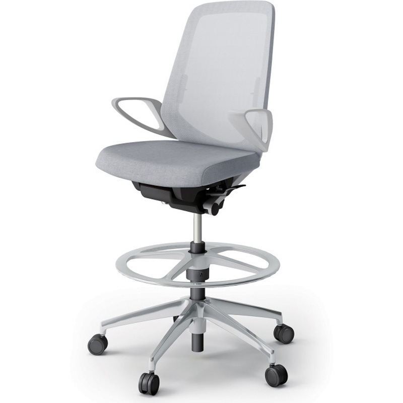 KJ-156JEP-ZNT7 ノートチェア ハイポジションタイプ ハイバック 固定肘 ランバーサポート付 メッシュJE アルミ脚<配送時組立サービス付> 1台 イトーキ 【通販モノタロウ】